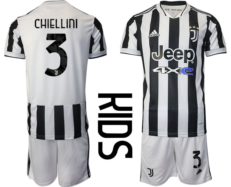 Youth 2021-2022 Club Juventus home white #3 Adidas Soccer Jersey->juventus jersey->Soccer Club Jersey